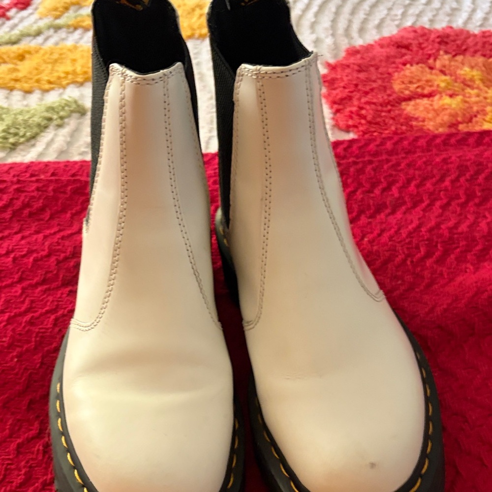 Dr. Martens White and Black Ankle Boots
